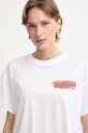 MM by Max Mara T-shirt damski bawełniany FUNALE biały 2616941048600