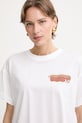 MM by Max Mara T-shirt damski bawełniany FUNALE biały 2616941048600