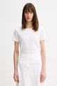 MM by Max Mara t-shirt basic damski bawełniany z elastanem MULINO biały 2616971018600