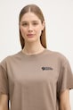 Fjallraven T-shirt αθλητικό γυναικείο βαμβακερό Forest Walk καφέ F14600270