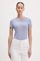 Tommy Jeans t-shirt z elastanem niebieski DW0DW21838