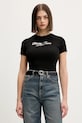 Tommy Jeans t-shirt z elastanem czarny DW0DW21838
