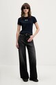 Tommy Jeans t-shirt bawełniany DW0DW21841 granatowy SS26