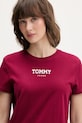 Tommy Jeans t-shirt bawełniany bordowy DW0DW21842