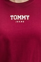 Tommy Jeans t-shirt bawełniany DW0DW21842 bordowy