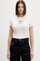 Tommy Jeans t-shirt nadruk beżowy DW0DW21849