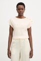 Marciano by Guess t-shirt damski bawełniany LYRIS beżowy G6GI04.K3505