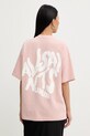 AllSaints t-shirt bawełniany nadruk różowy W181JD
