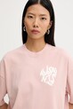 AllSaints t-shirt bawełniany różowy W181JD