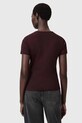 Bavlněné tričko AllSaints W285JC burgundské SS26
