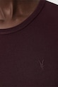 Bavlněné tričko AllSaints burgundské W285JC
