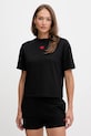 HUGO t-shirt z elastanem czarny 50556807