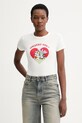 Kenzo t-shirt bawełniany nadruk beżowy FG52TS2084SK