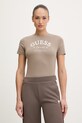Guess t-shirt BEATRIZ z elastanem beżowy V6RI02.J1314