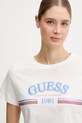 Guess t-shirt bawełniany ALDA beżowy V6RI16.I3Z14