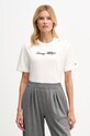 Tommy Hilfiger t-shirt bawełniany aplikacja beżowy WW0WW47819