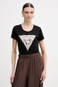 Guess t-shirt LEO z elastanem czarny W6RI32.J1314