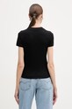Odzież Guess t-shirt z domieszką jedwabiu TINA W6RP99.KCNH2 czarny