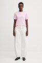 Calvin Klein t-shirt bawełniany LV147C857G różowy SS26