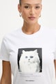 Karl Lagerfeld t-shirt bawełniany biały B1W17019