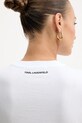 Βαμβακερό μπλουζάκι Karl Lagerfeld B1W17019 λευκό