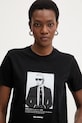 Karl Lagerfeld t-shirt bawełniany czarny B1W17019