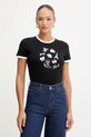 Karl Lagerfeld t-shirt bawełniany nadruk czarny B1W17027
