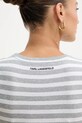 Βαμβακερό μπλουζάκι Karl Lagerfeld IKON B1W17037 γκρί