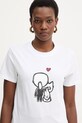 Βαμβακερό μπλουζάκι Karl Lagerfeld IKON λευκό B1W17038