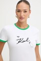Karl Lagerfeld t-shirt bawełniany IKON biały B1W17040