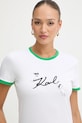 Karl Lagerfeld t-shirt bawełniany IKON biały B1W17040