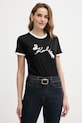 Karl Lagerfeld t-shirt bawełniany IKON nadruk czarny B1W17040