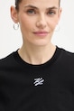 Karl Lagerfeld t-shirt bawełniany KL ESSENTIAL czarny B1W17091