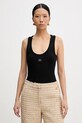 Karl Lagerfeld top z elastanem czarny B1W17015