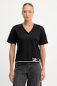 Karl Lagerfeld t-shirt bawełniany regular czarny B1W17031