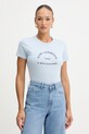 Karl Lagerfeld t-shirt bawełniany nadruk niebieski B1W17033