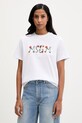 MSGM t-shirt bawełniany nadruk biały 4041MDM124N.267002