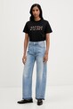 MSGM t-shirt bawełniany 4041MDM124N.267002 czarny SS26