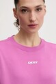 Памучна тениска Dkny виолетов DP6T1662