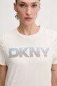 Dkny t-shirt bawełniany beżowy DP6T1557