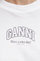 GANNI t-shirt bawełniany A1050057 biały A1050057