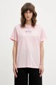 GANNI t-shirt bawełniany A1050057 nadruk różowy A1050057