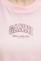 GANNI t-shirt bawełniany A1050057 różowy A1050057