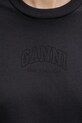 GANNI t-shirt bawełniany czarny A1050057