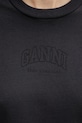 GANNI t-shirt bawełniany czarny A1050057