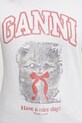 GANNI t-shirt bawełniany A1050030 biały A1050030