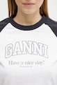 GANNI longsleeve bawełniany biały A1050058