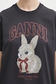 GANNI t-shirt bawełniany szary A1050061
