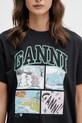 GANNI t-shirt bawełniany szary A1050070