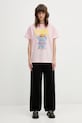 GANNI t-shirt bawełniany A1050074 A1050074 różowy